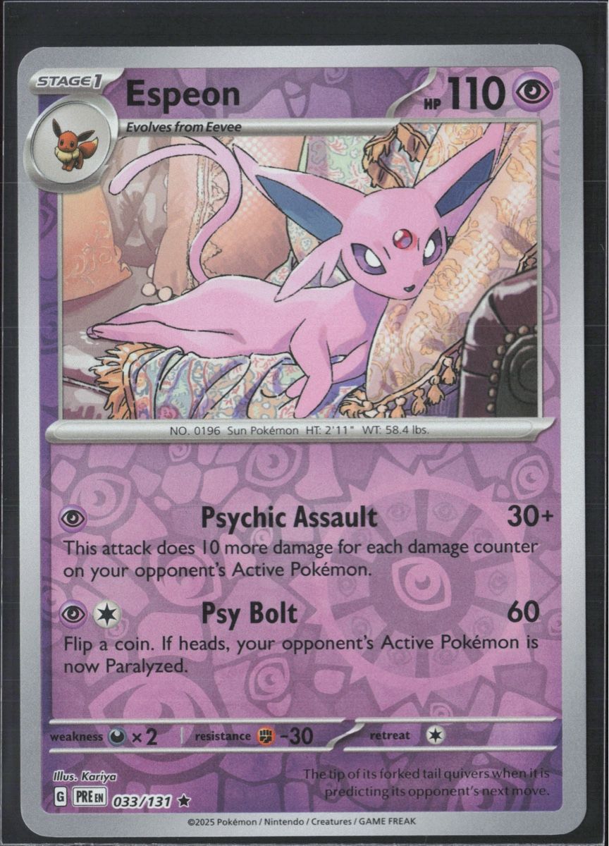 Pokémon Sammelbilder & Trading cards: POKÉMON / Espeon / Prismatic Evolutions / Reverse 🇺🇸 – Gebraucht aus Herzogenbuchsee von TCG-HQ