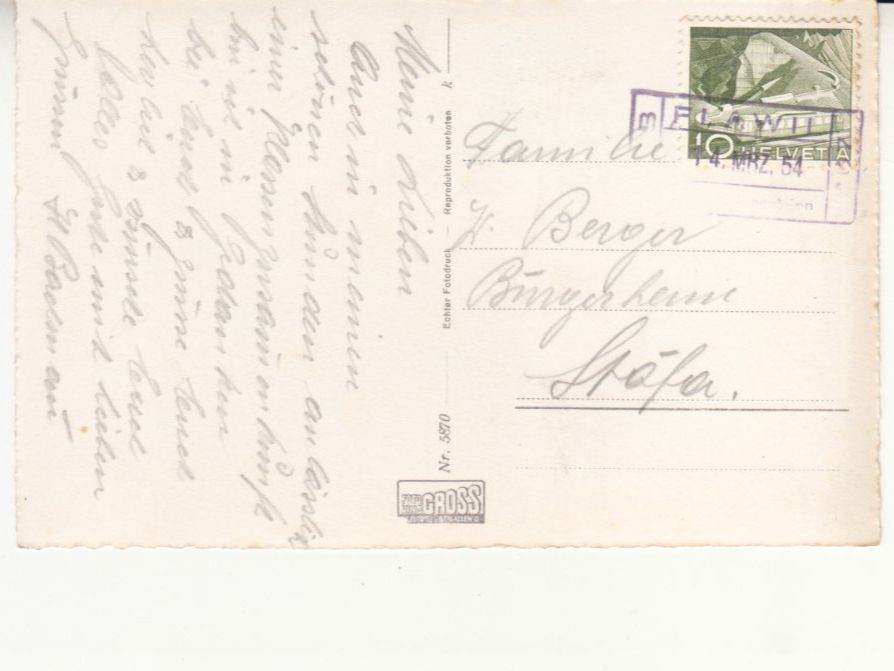 Cartoline postali: Flawil 1954 mit Bahnstempel – Usato da Bürglen TG venduto da StampGraf 1