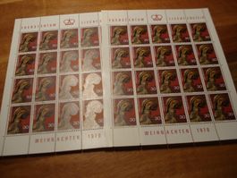 Liechtenstein, Bogen Weihnachtsmarken 1970 ** + ET-o