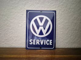 Emailschild VW Service Werkstatt Garage Logo Emaille Schild