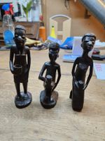 3 kleine Holzfiguren Afrikanisch Deko Figuren Set  (M)