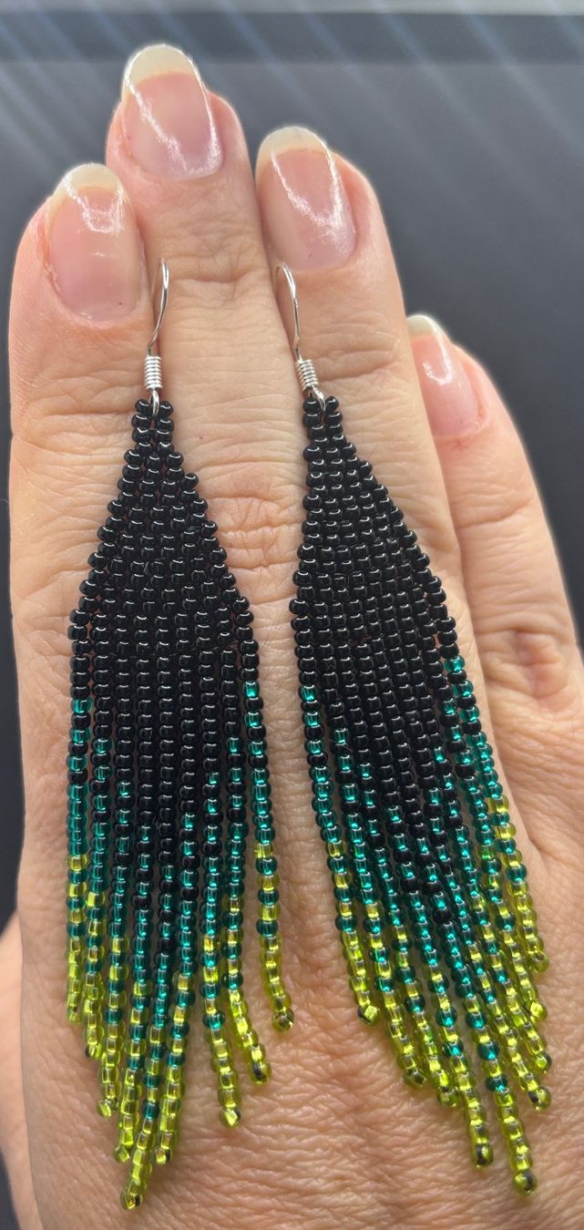 Orecchini pendenti & Orecchini a lobo: Fringe Earrings Green/Fransen Ohrringe grün – Nuovo (secondo la descrizione) da Zürich venduto da ChicElegance_Jewelry 7