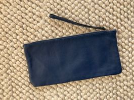 Leder-Clutch dunkelbau (nie benutzt)
