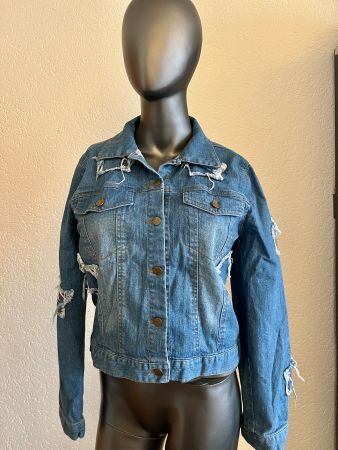 Damen Denim Jeans Jacke Blau Gr S
