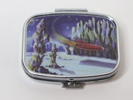 Metall Pillendose Space Rocket Rakete neu