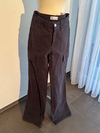 Zara Hose, Cargo Stil, Dunkelbraun, Grösse 36, Neuwertig