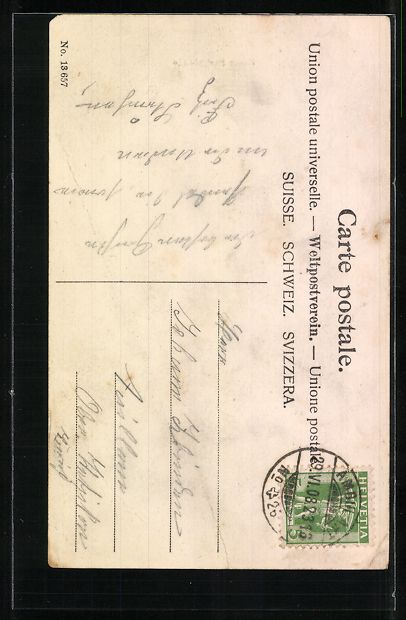 Ansichtskarten: AK Thalwil, Neues Postgebäude, Kirche – Gebraucht aus Berlin von bartko-reher 1
