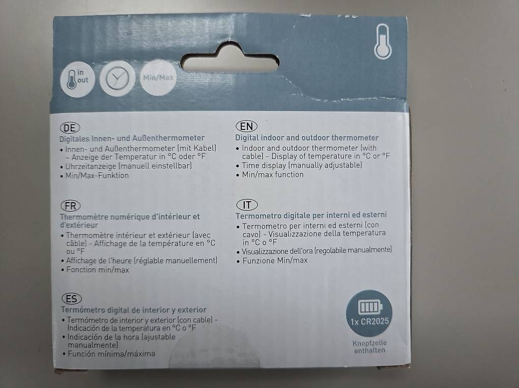 Altro per la casa: Digitales Innen- und Aussenthermometer mit Uhr – Usato da Roggliswil venduto da Nleu 1