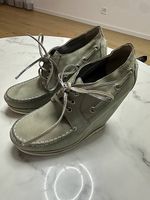 Balenciaga Paris compensées cuir vert sauge T. 36,5