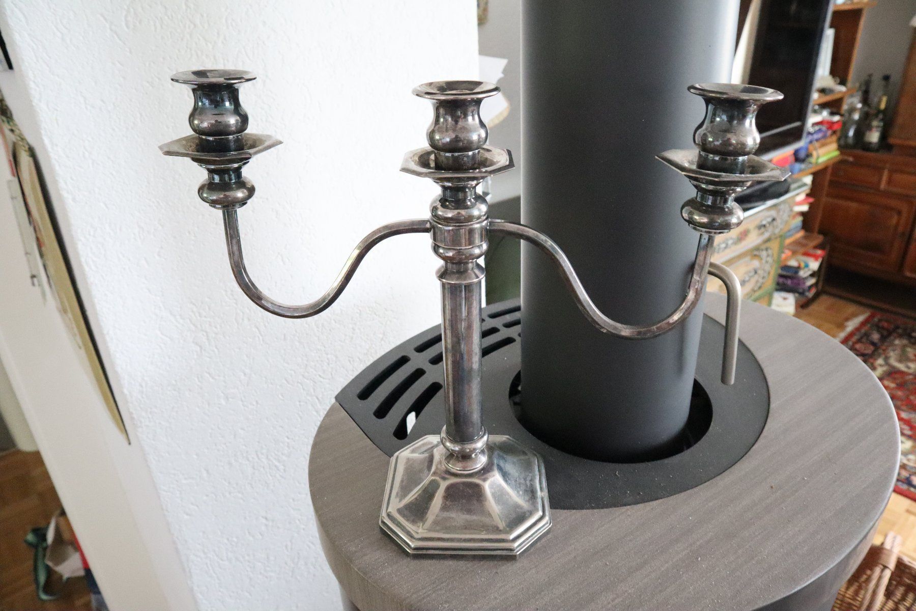 Kerzenständer: Antiker Kerzenständer Versilbert Candelabra 3 Kerzen – Gebraucht aus Baden von TellsKuchenhaus 1