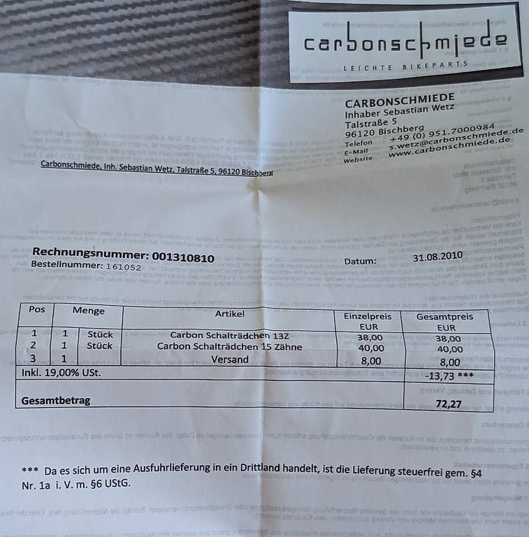 Attrezzatura da arrampicata: CarbonSchmiede Schalträdchen 13/15Z – Nuovo e nell'imballaggio originale da Bern venduto da IchLiebeKartoffeln 2