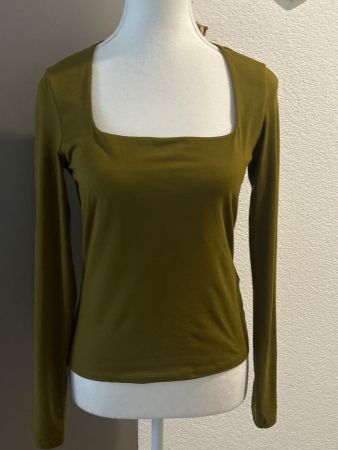 Damen Langarmshirt olivgrün von H&M Gr. S