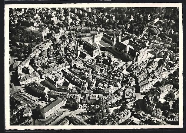Cartoline postali: St. Gallen, Ortsansicht vom Flugzeug aus – Usato da Berlin venduto da bartko-reher