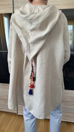Veste zippée en lin avec capuche taille M/L 