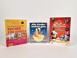 Drei Kochbücher für Kinder