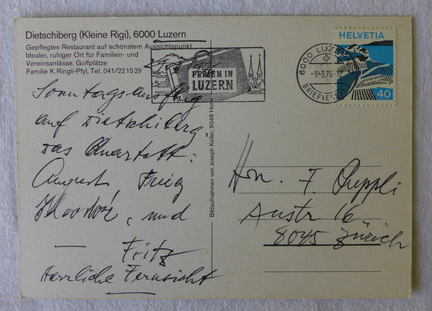 Cartoline postali: AK DIETSCHIBERG LU, Mehrbild – Usato da Wallisellen venduto da aloa09 1
