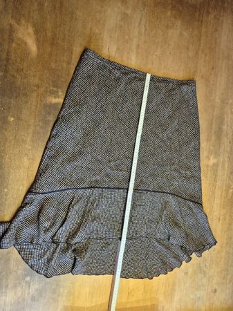 Seiden-Rock in Gr. 40, Braun mit Beige