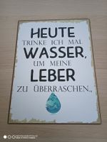 Blechschild Heute trinke ich mal Wasser,