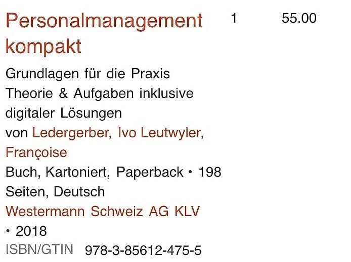 Livres: Personalmanagement kompakt – Neuf avec emballage d'origine à Burg AG par bha_nj8t 2