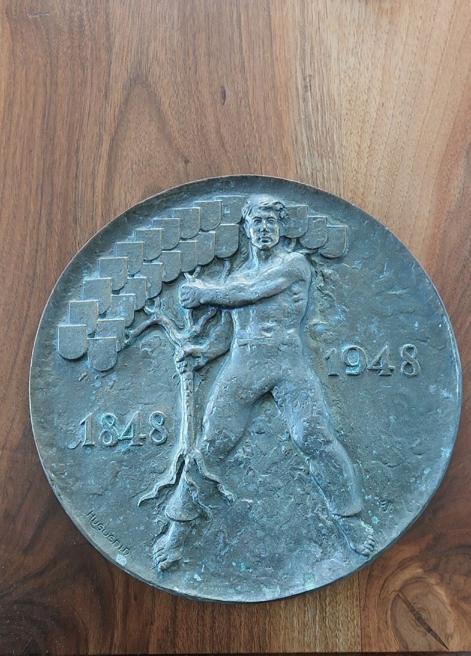 Sculture & Statue: Bronzeplatte mit Schweizbezug, Relief – Nuovo (secondo la descrizione) da Meilen venduto da Verschiedenes123 5