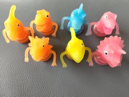 7 Stempel Dino neu rosa blau gelb orange