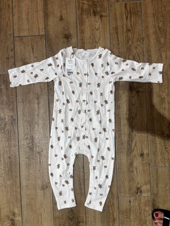 Strampler Kinder weiss Orange Muster Grösse 24M neu