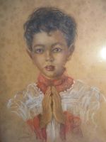 Kreidezeichnung - Ministrant Katholik - 63 X 68cm