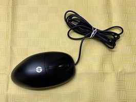 HP Computer Maus schwarz mit Kabel gebraucht