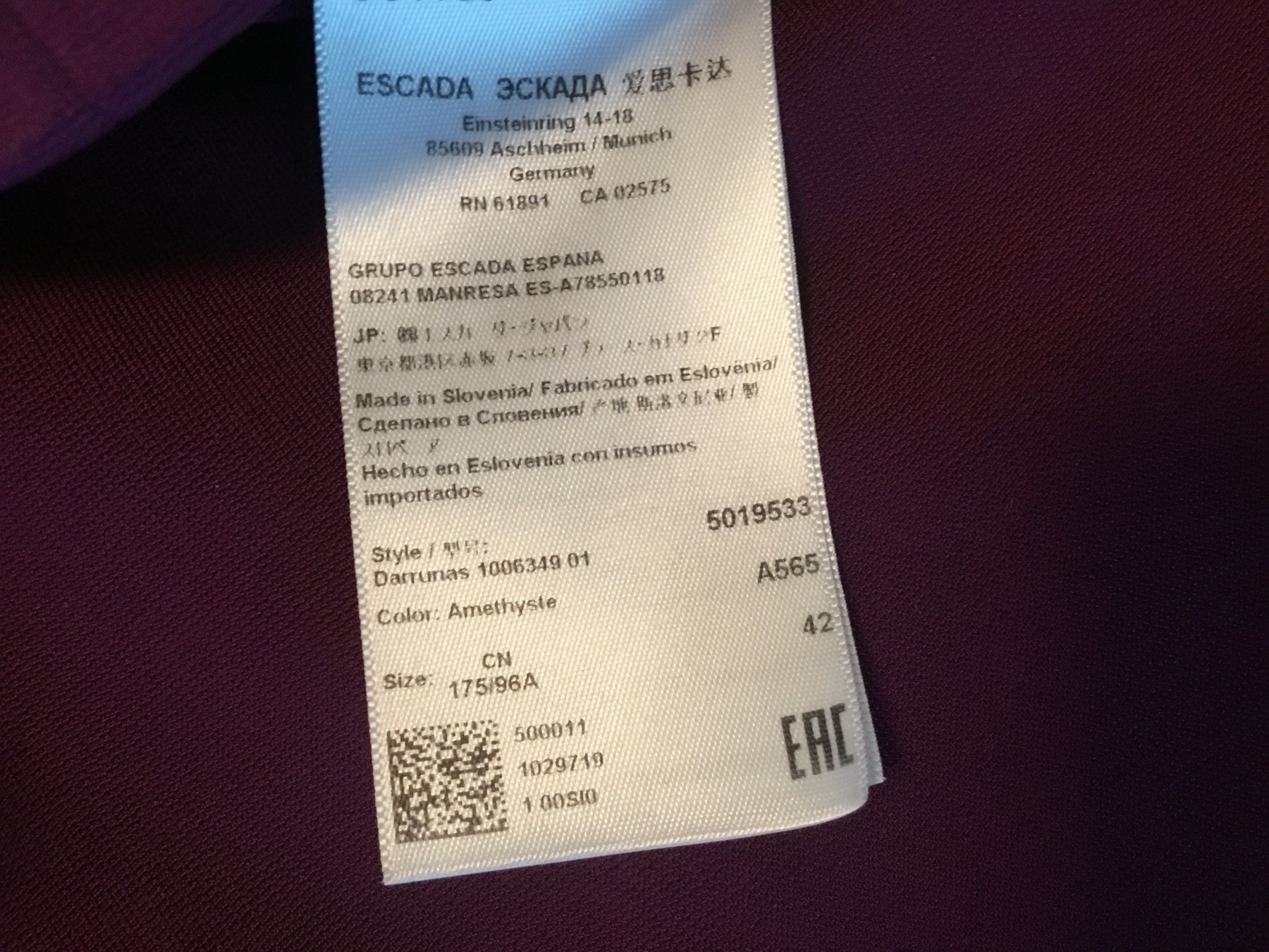 Escada Kleider: ESCADA amethyst stretchy elegant  dress 42 – Gebraucht aus Basel von 18Inspiration 3