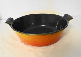Gusseisen Bräter Pfanne Topf emailliert  DRU Holland 22 cm.