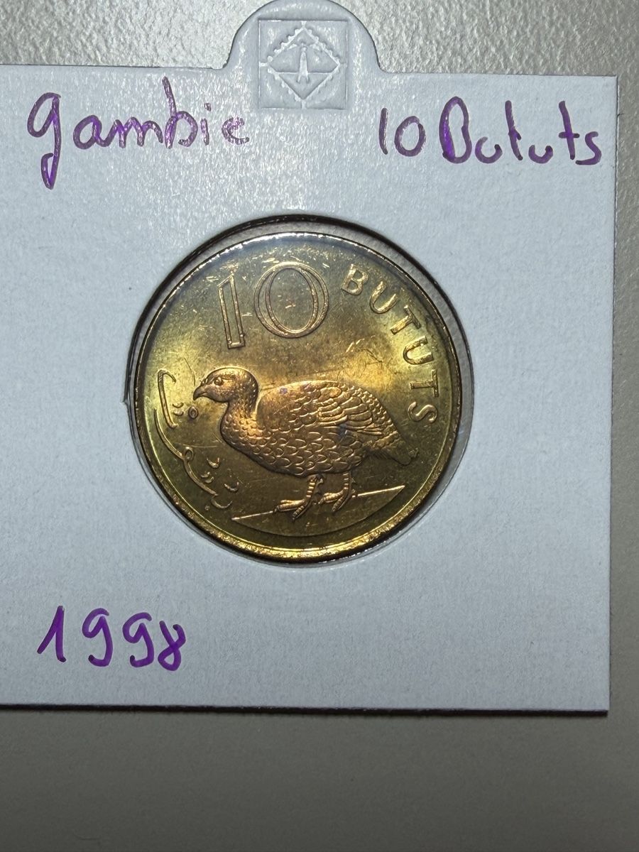 Toutes les monnaies: Gambie - 10 Bututs - 1998 – D'occasion à Payerne par Mike1682