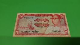 Seltene Gambia 5 Dalasis Banknote, Jahrgang unbekannt top