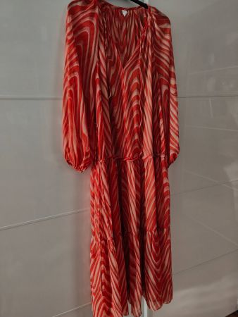 Oversize Maxikleid rot/rosa/braun (Mango) M