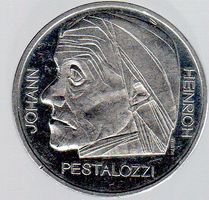 CH MÜNZE HEINRICH PESTALOZZI 5 FR 1977 ERHALT SIEHE SCAN