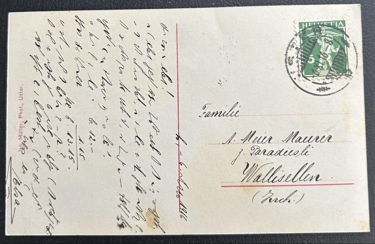 Cartoline postali: Fotokarte Uster Bahnhofplatz  – Usato da Horw venduto da Tellbub 1