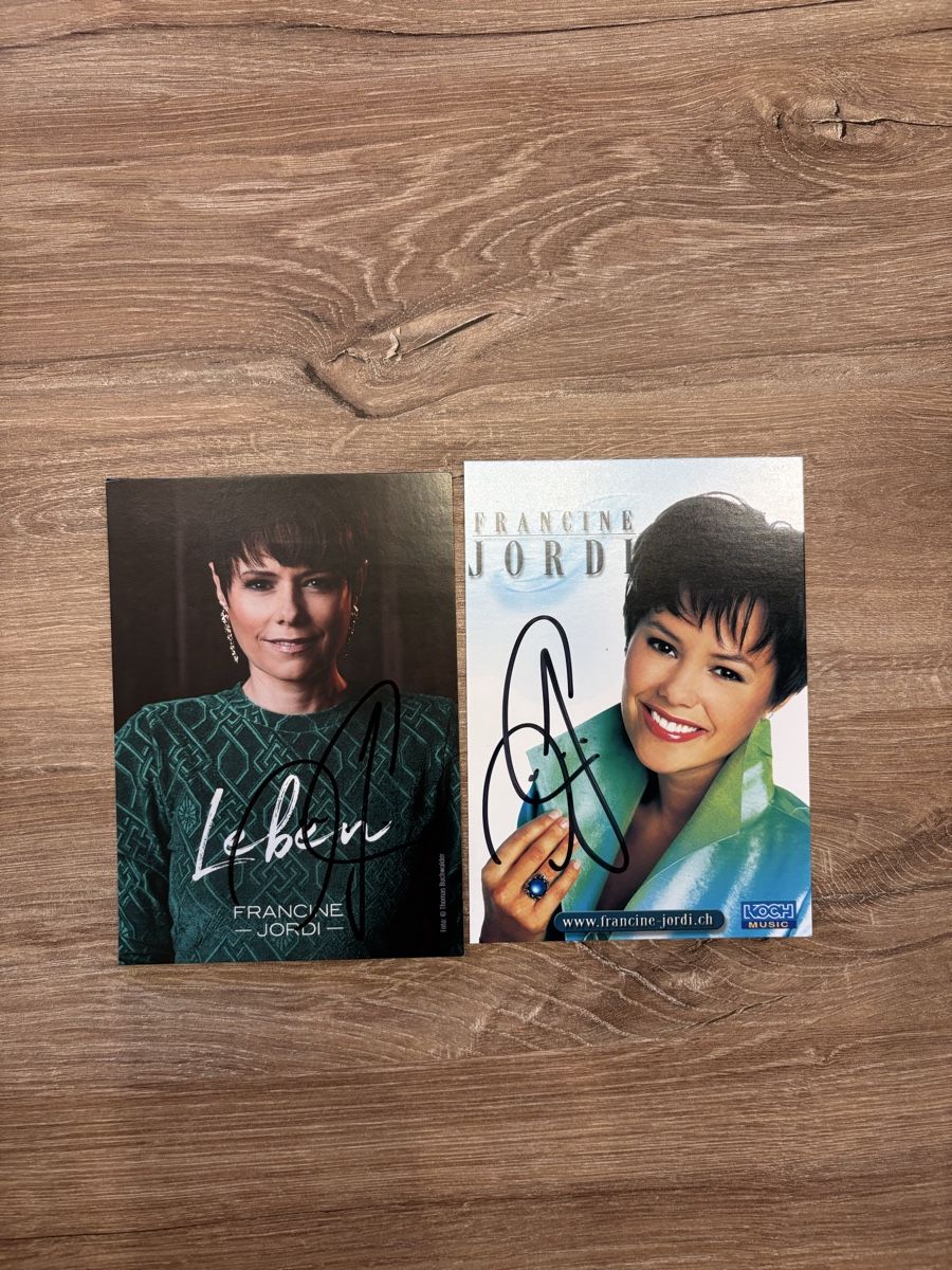Autografi: Francine Jordi - Original Autogramme 2 STK. – Usato da niederbipp venduto da LaHabana1