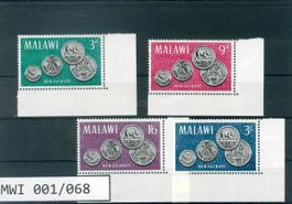 MALAWI 4 BRIEFMARKEN MÜNZEN