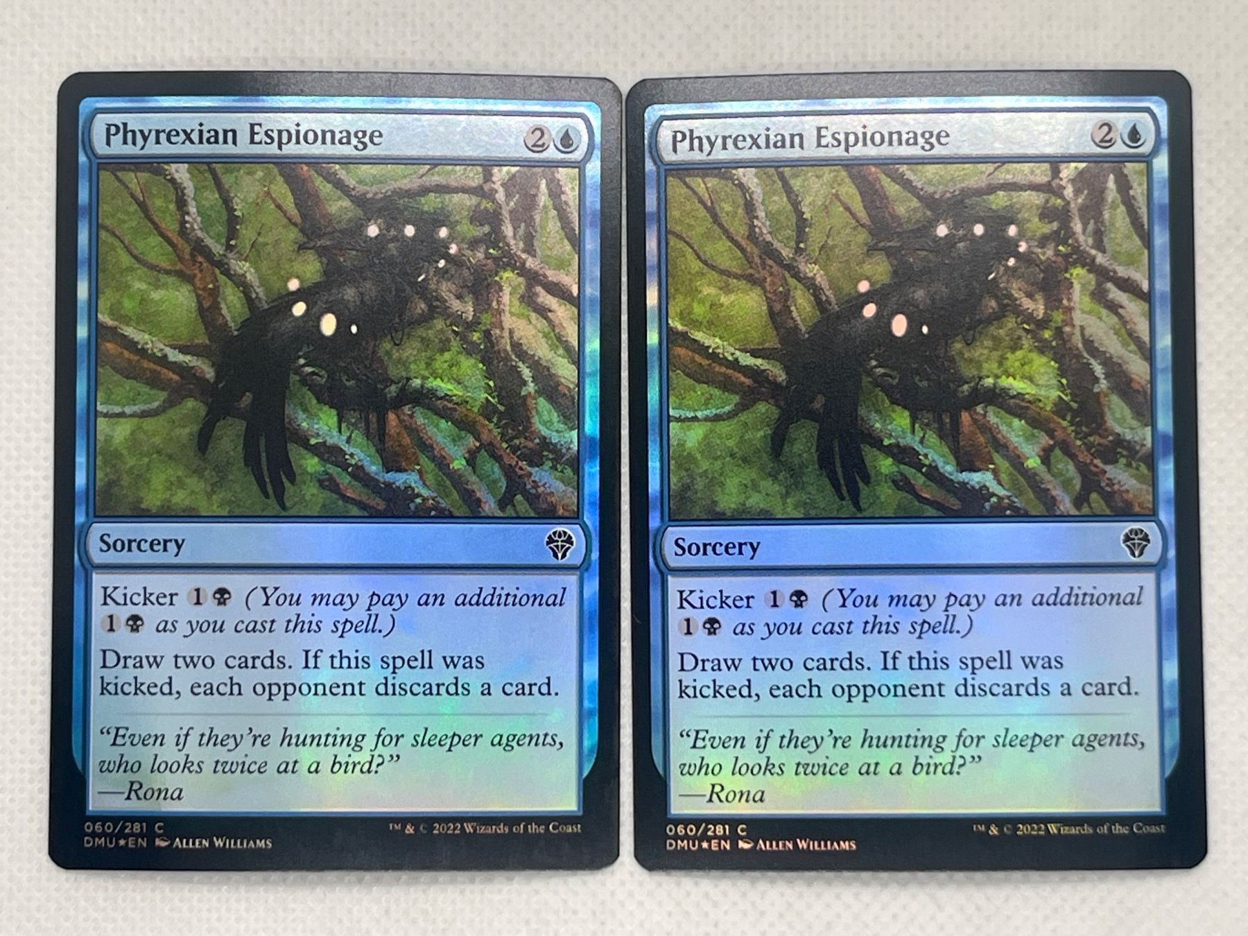 Magic The Gathering Carte collezionabili: MTG Phyrexian Espionage DMU 060 Englisch Foil Common 2x – Usato da Hinterkappelen venduto da Kim1992