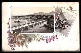 Lithographie Genève, Pont et quais
