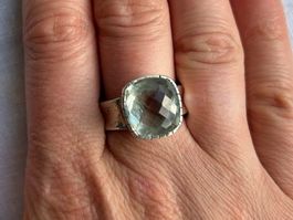 Ring Silber mit grünem Amethyst