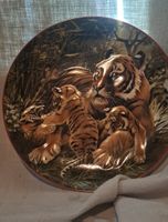 Dekorative Teller Tigerfamilie rund Wandteller Sammelteller