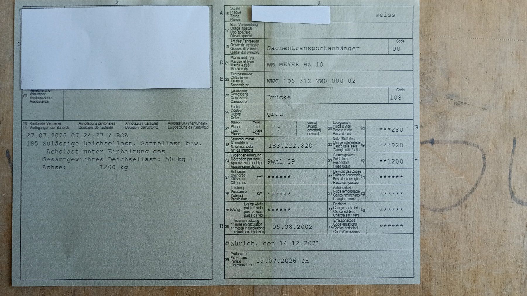 Wm Meyer Rimorchi: Sachen - Transportanhänger mit Deckel – Usato da Rutschwil-Dägerlen venduto da Juka6 6