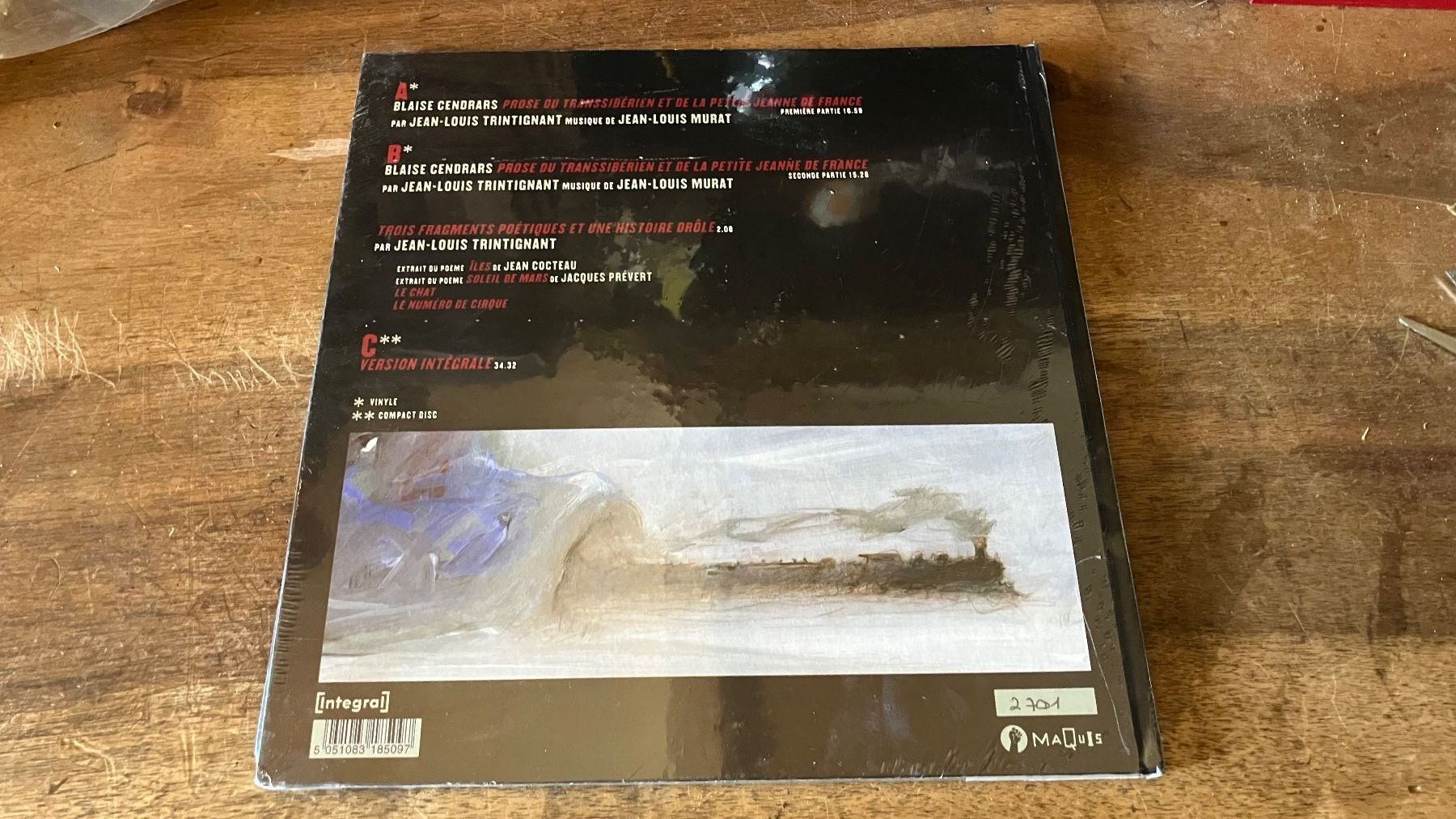 Vinyles: Vinyle Prose Transibérien Cendrars Trintignant numéroté ! – D'occasion à St-Cierges par LeRegain 2