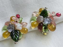 Vintage Tutti Frutti Glas Ohrclips 70er Jahre