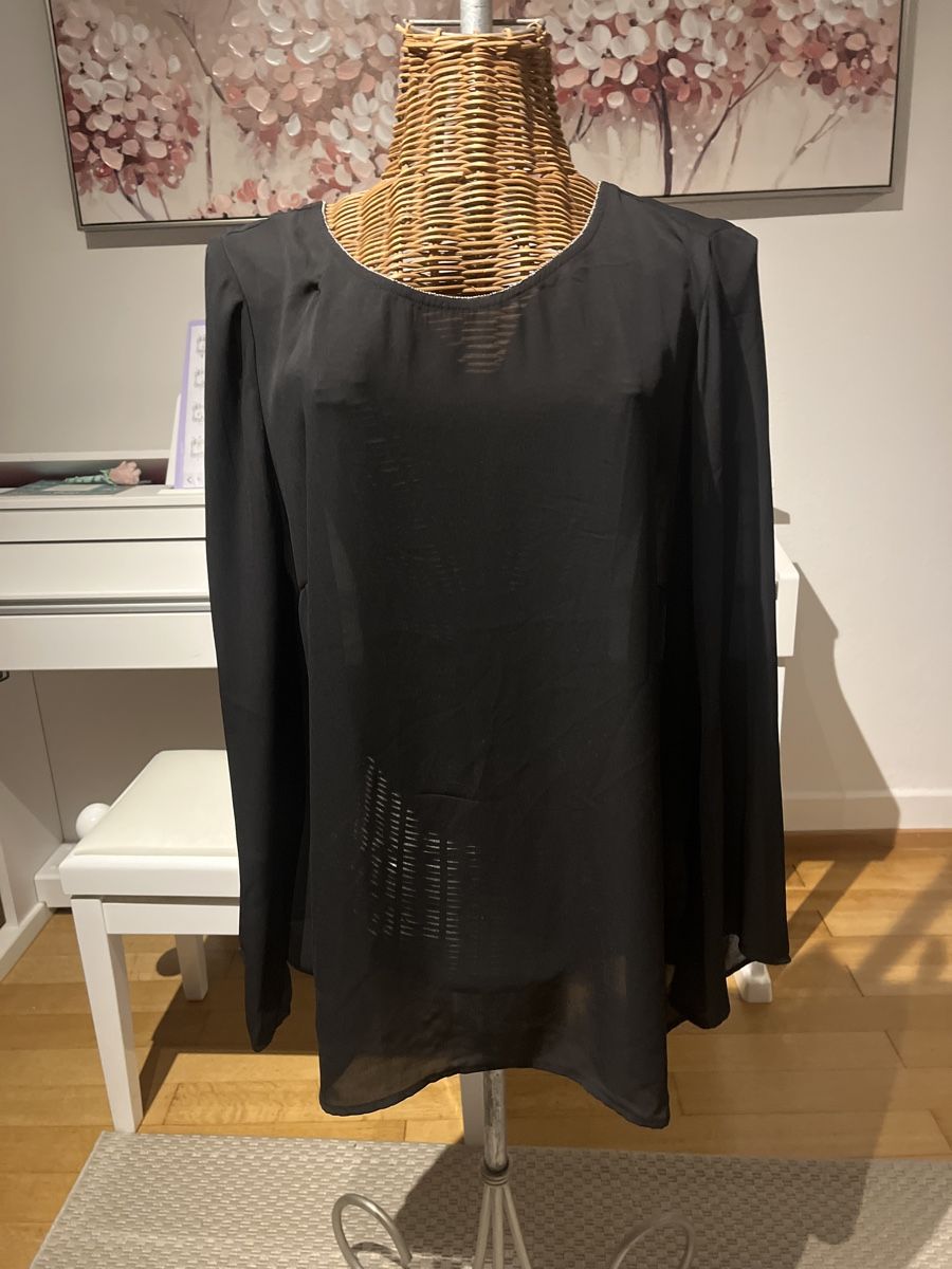 C&A Blusen: Schwarze Bluse, transparent, festlich, 46 – Gebraucht aus Solothurn von Bobesch08