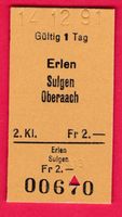 KARTON BILLETT, ERLEN - OBERAACH, 2.KLASSE, EINFACH