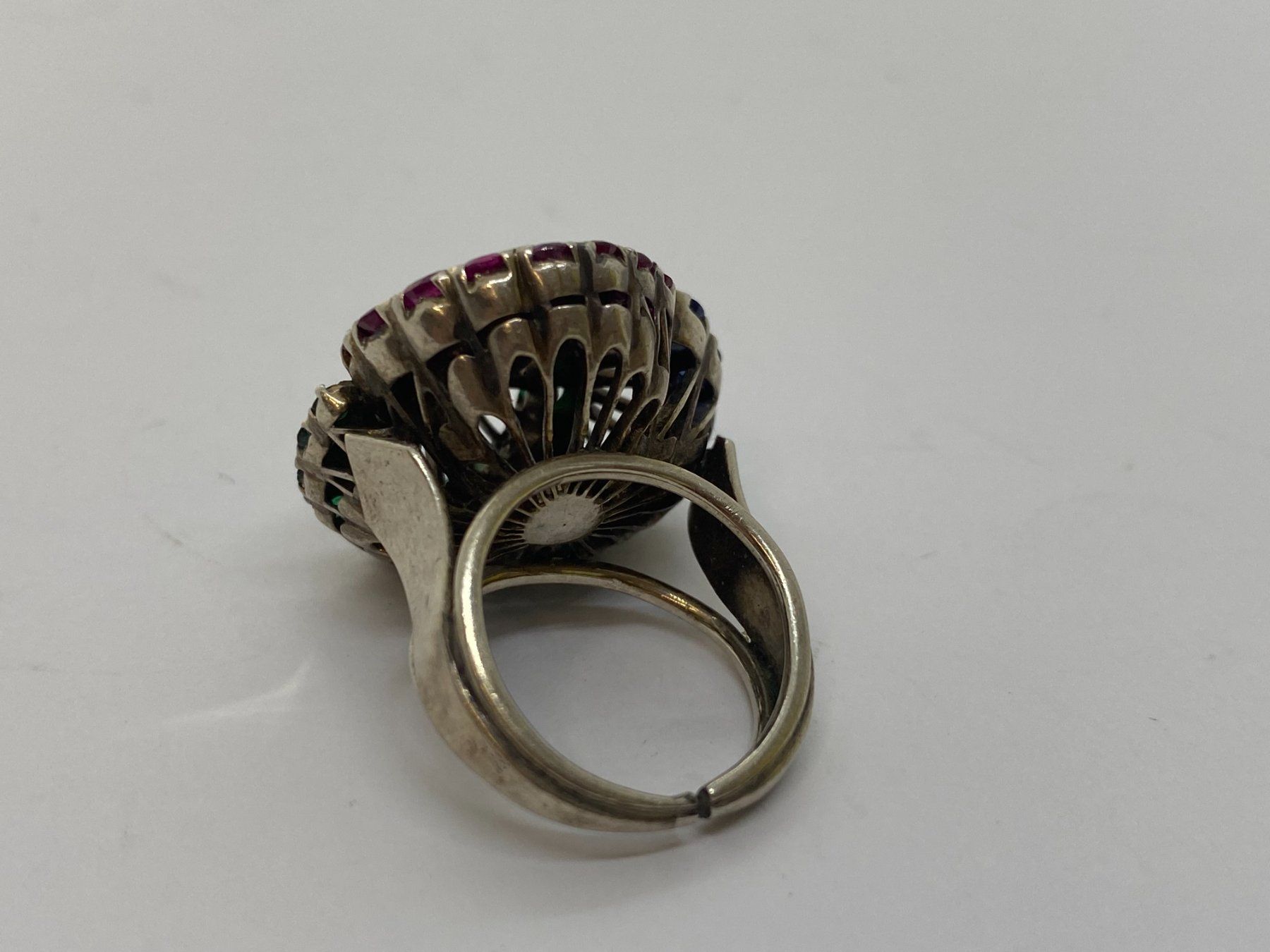 Anelli: Ring Diamant, Saphir, Rubin & Smaragd Silber /i426 – Usato da Bern venduto da JMsoehne1987 3