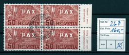 Schweiz, PAX 50 Rp. Viererblock o, Top!