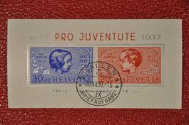 1937 Pro Juventute Block J83I/J84I ET gestempelt