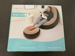 senyoubao aufblasbarer Sessel mit Fussteil "neuwertig" blau